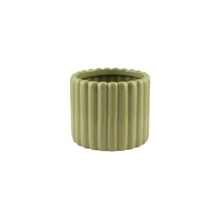 CILINDRO RIGATO CERAMICA VERDE H.10.5